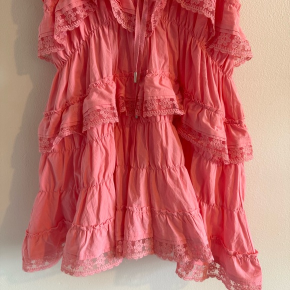 Pink Ruffled Dress Romper - Picture 6 of 9